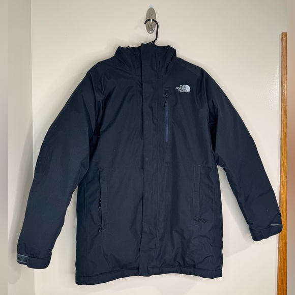 The North Face Men's Large Black Puffer Jacket Hooded Winter Coat - Picture 13 of 13